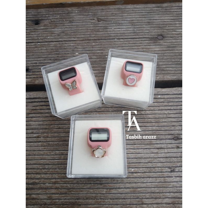 Tasbih digital cincin led dusty pink tasbih digital cincin cantik