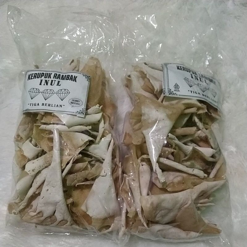 

2pcs Kerupuk rambak inul kemasan 250g x2