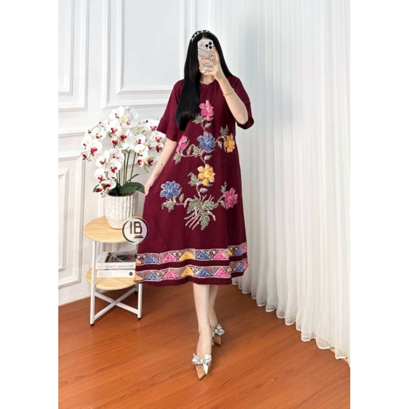 MIDI DRESS TERBARU MOTIV DIOR DASTER CIBI