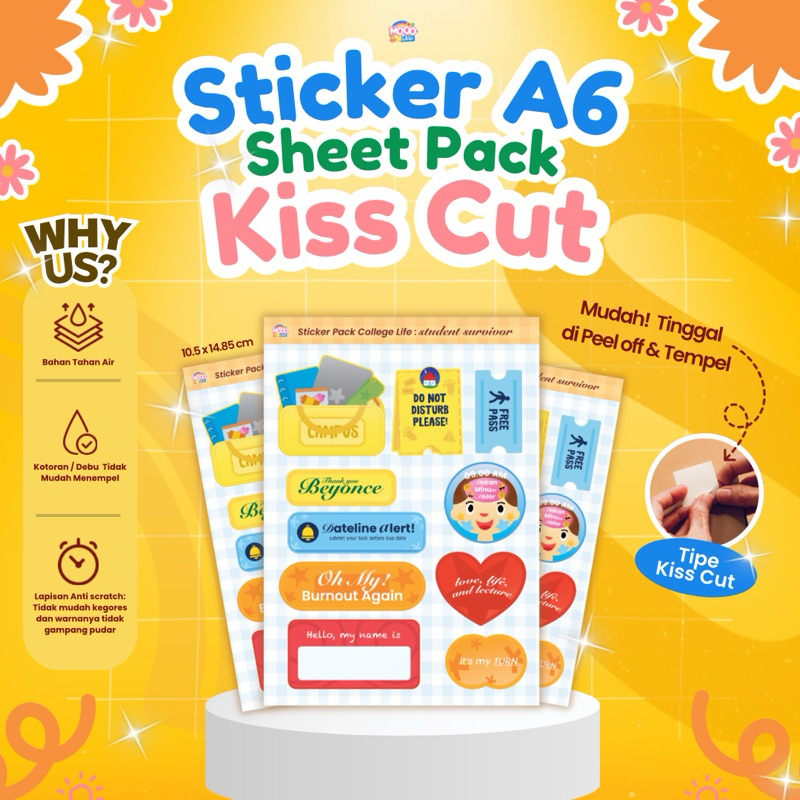 

Sticker A6 Sheet Pack Kiss Cut : Sticker Aesthethic, Sticker slice of life, Sticker Student, Sticker Korporat, Sticker Daily Life, Stiker Dekorasi, sticker deco, Stiker Sheet A6, Sticker Sheet Waterproof, Stiker Anti Air