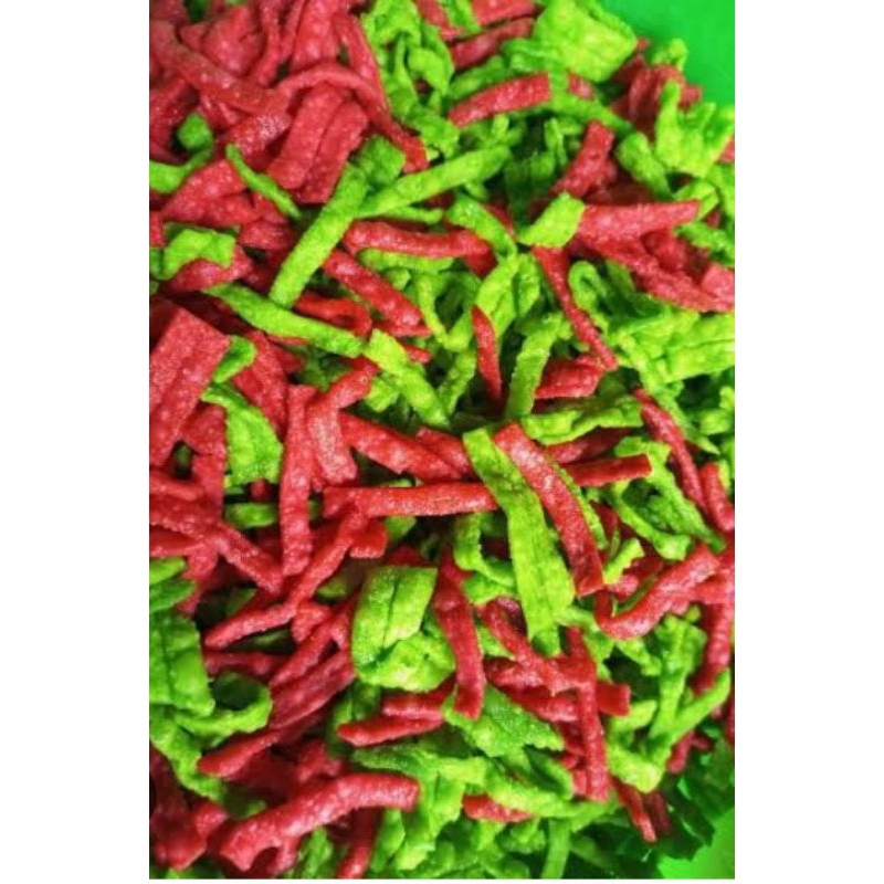 

stik snack lomboklombokan /cabai"an merah hijau abang ijo