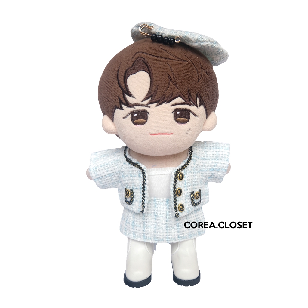 READY STOCK  UPSETDUCK 20cm upsetduck skzoo Kpop doll clothes - Set white formal Fashion include bla