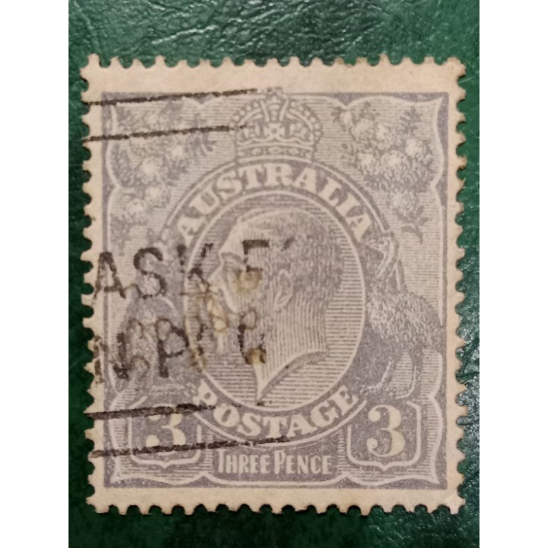 

Prangko Australia Kuno 3 Pence King George V Tahun 1924-1930 USED