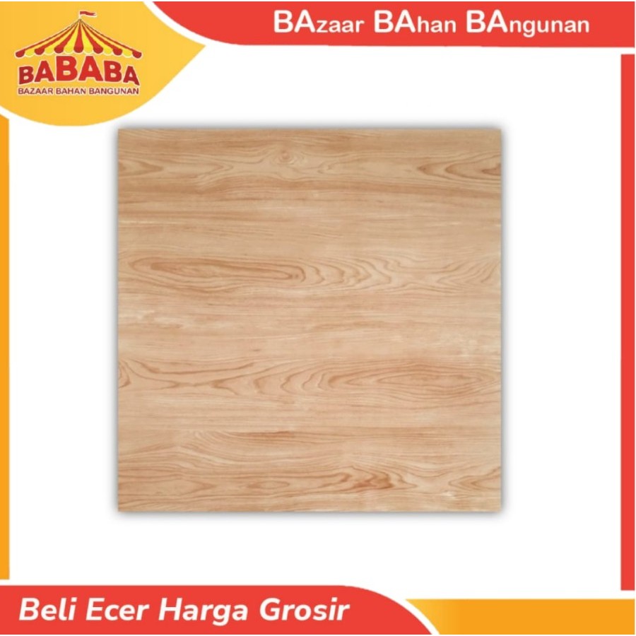 Keramik Lantai Motif kayu Glossy Massimo 50x50 Vietnam L Cream