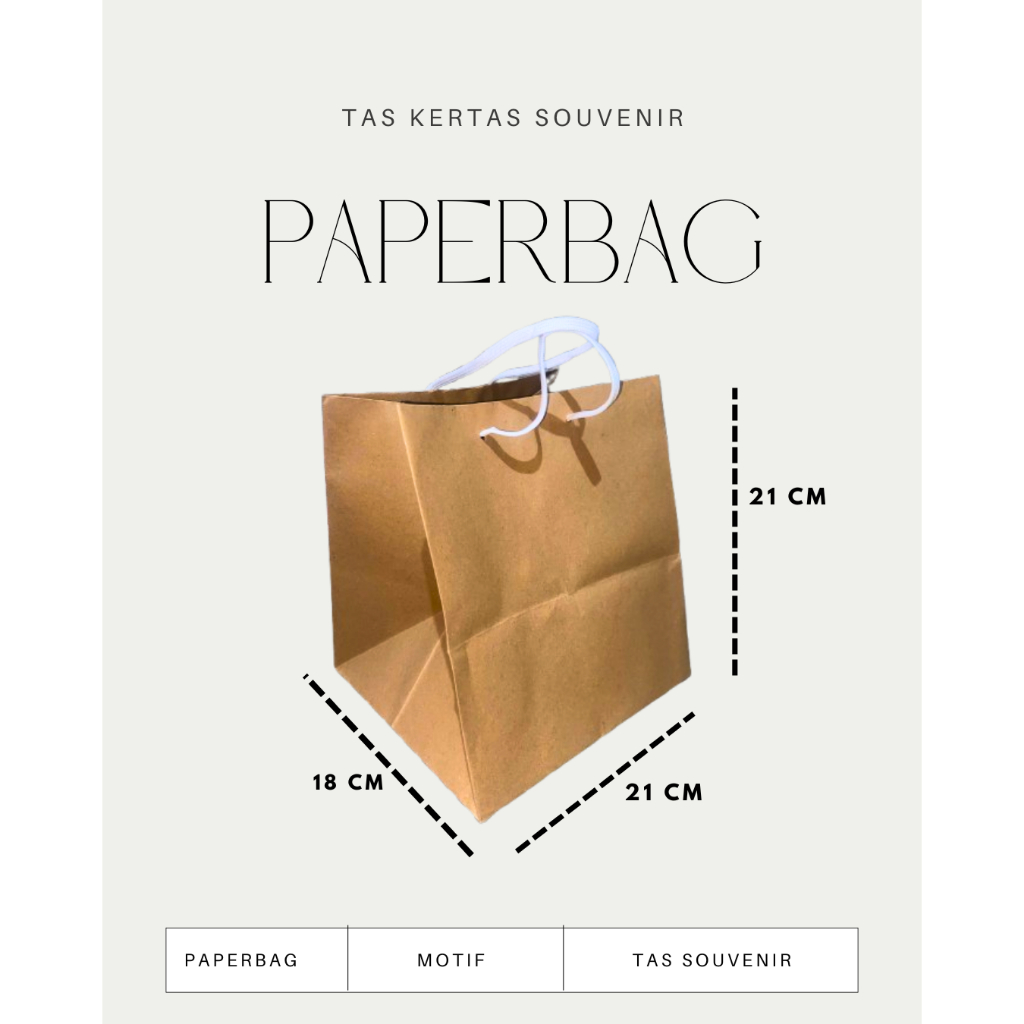 

Paper Bag Dus Nasi R8 Polos Coklat Ukuran 21 x 21 x 18 - Polos