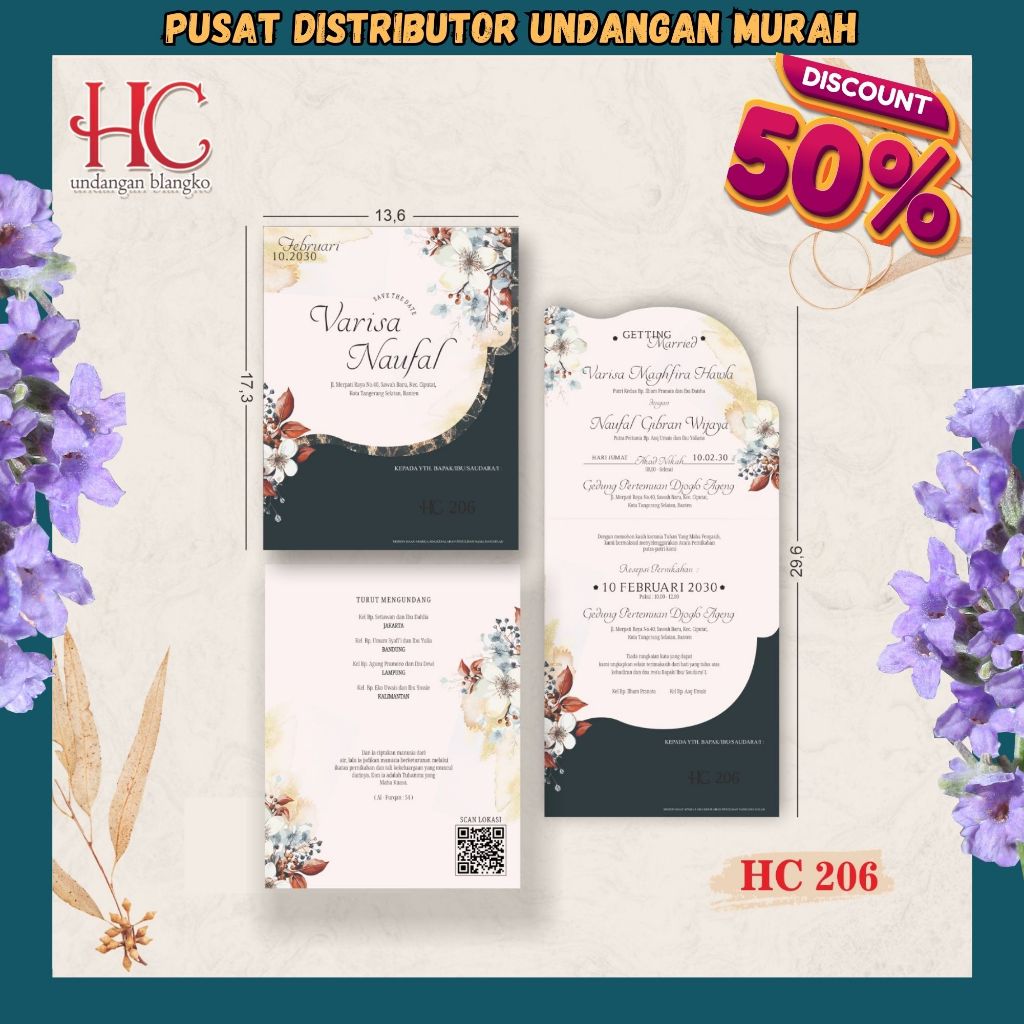 Blangko Undangan HC 206 | Blangko Undangan Murah | Blangko Undangan | Blangko Kosong | Harga Pabrik|