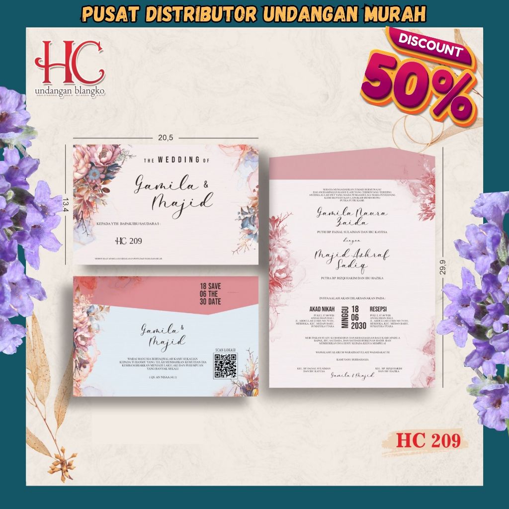 Blangko Undangan HC 209 | Blangko Undangan Murah | Blangko Undangan | Blangko Kosong | Harga Pabrik|