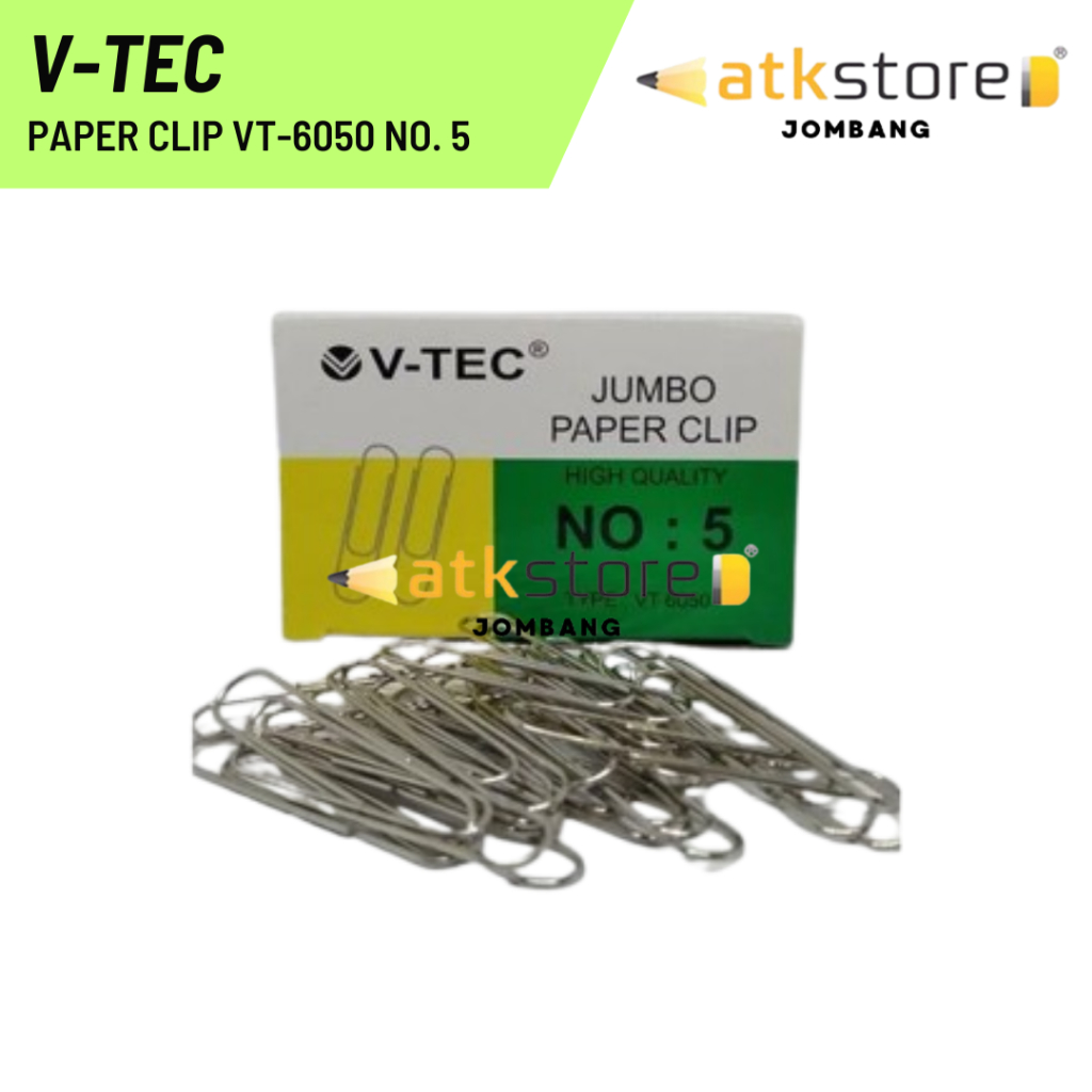 

V-TEC Paper Clip / Klip / Penjepit Kertas / Triangle Paper Clip / PAPER CLIP VT-6050 NO. 5 JUMBO