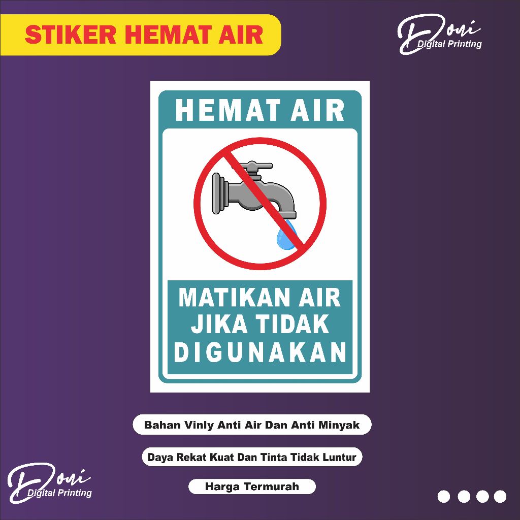 

Stiker Matikan Keran Air / Stiker Hemat Air / Stiker Keran Air