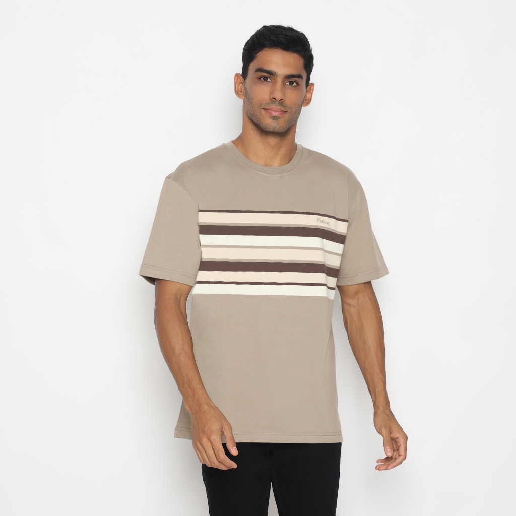 POLICE T-Shirt Salur Bordir Cotton Premium Pria 43010