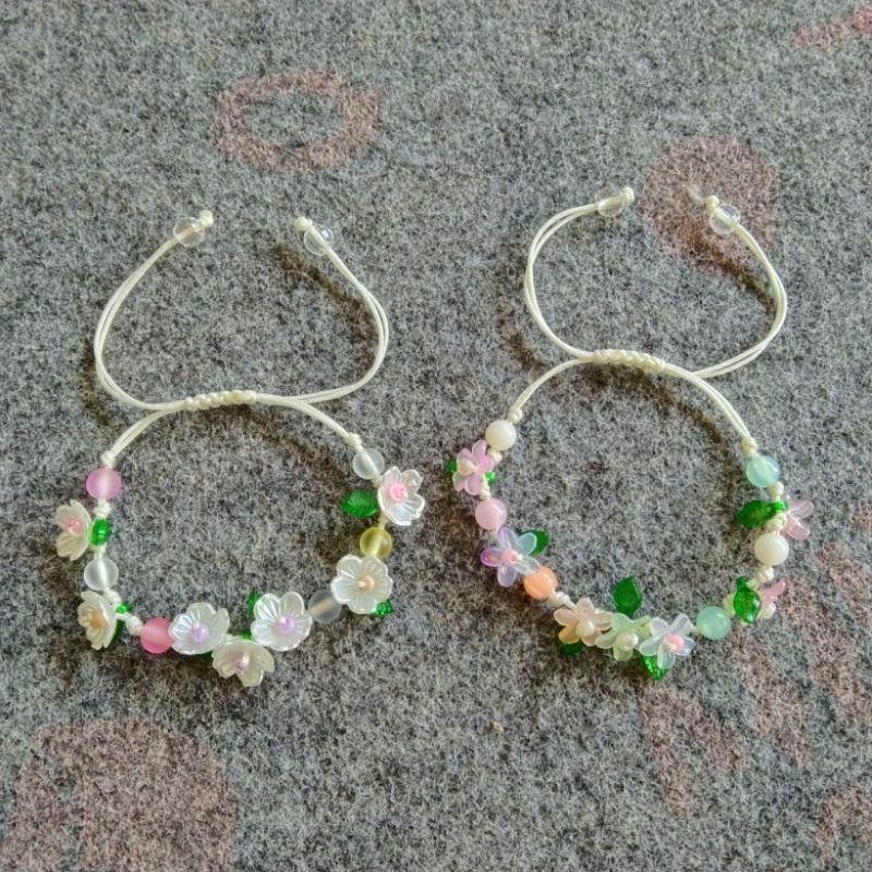 Simple Garden Gelang Manik Tali Serut Aesthetic Fairy Gelang Bunga Gelang Kepang Bracelet Aesthetic 