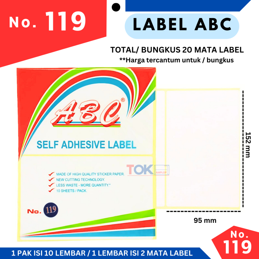 

Stiker Label ABC 119 Polos ( self adhesive label ) / label undangan