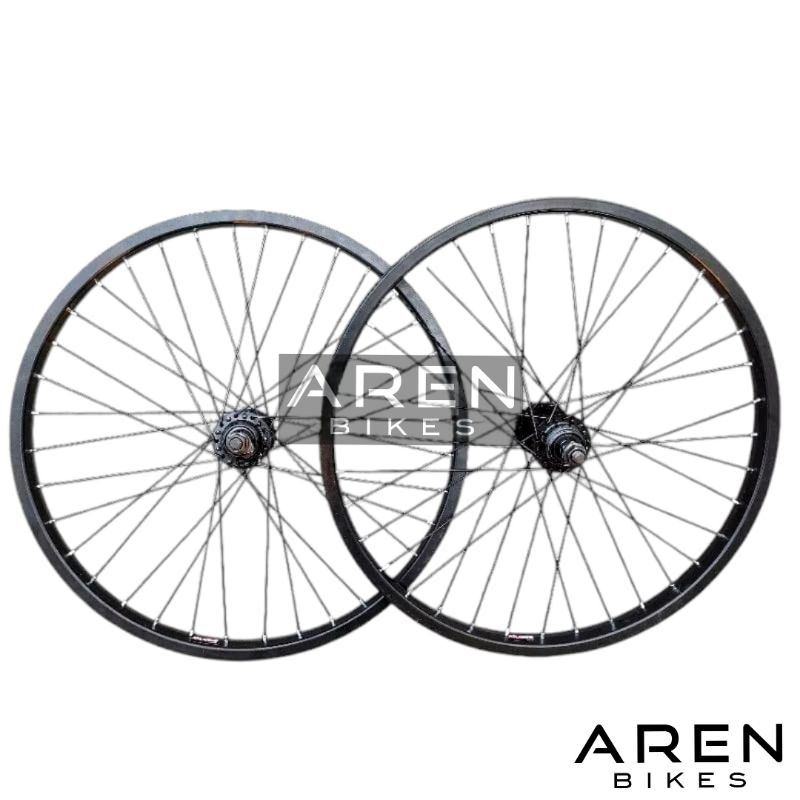 WHEELSET SEPEDA 20 INCH DEPAN / BELAKANG RODA JADI SIAP PASANG PAKAI WHEEL SET SELI LIPAT MINION MIN