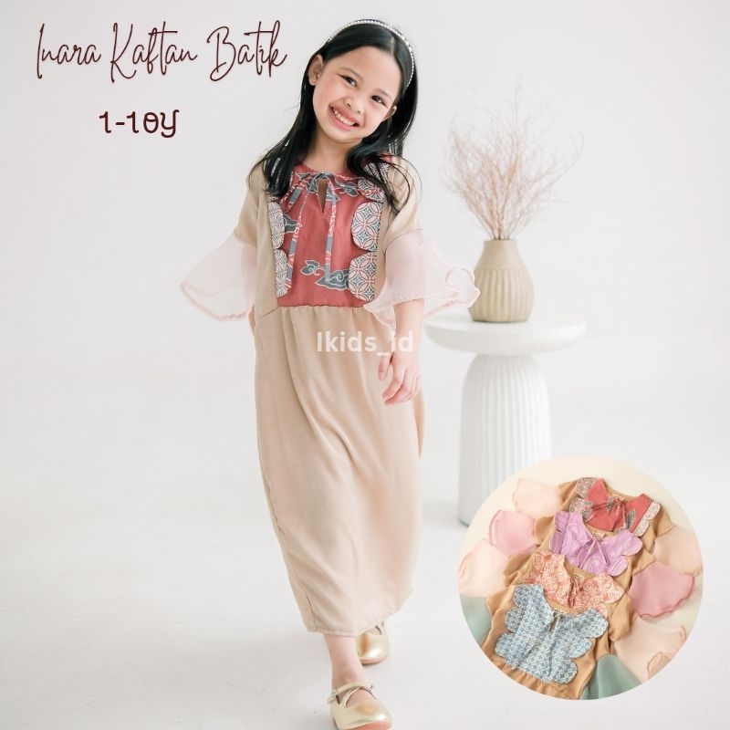 Ikids, Inara Kaftan Batik, Kaftan anak 1-10th, Baju pesta anak perempuan