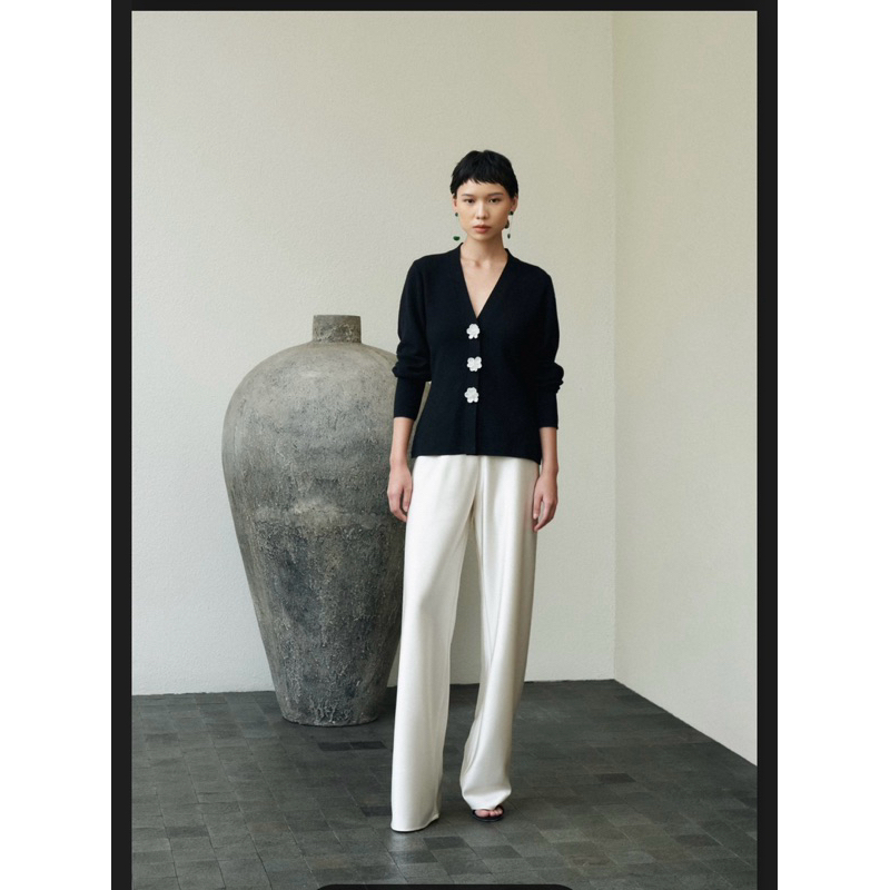 Duma Luna Cardigan Top Black Maroon