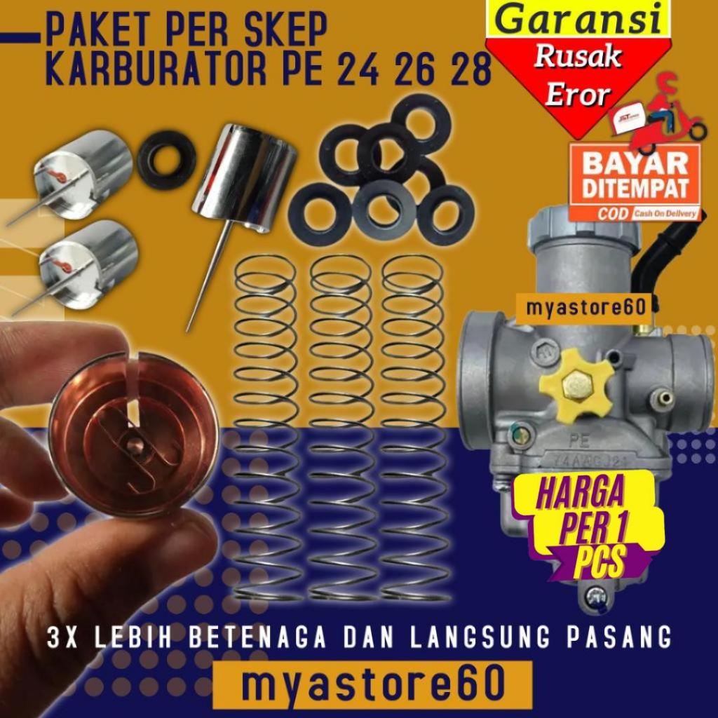 Paket Skep Per Pir Kacing Jarum Penahan Per Skep Sekep Karburator Karbu Carburator Carbu PE 24 26 28