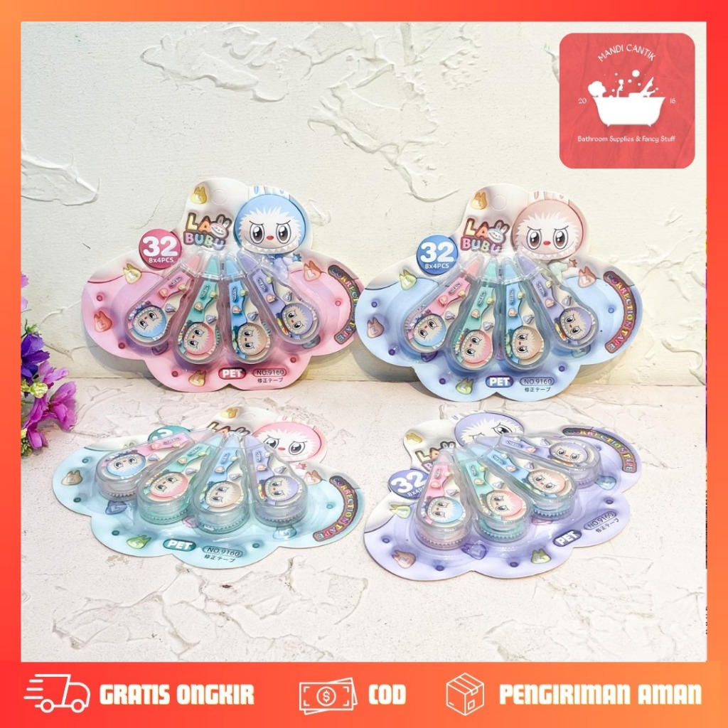

Correction Tape 4 in 1 Labubu CT-1748 / tipex labubu 1 set isi 4 / tip x labubu warna pastel exciting macaroon / alat tulis kantor sekolah