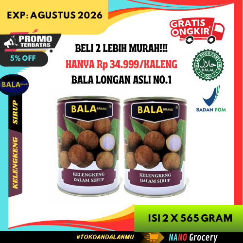 

2 Kaleng Bala Longan Isi 565 Gram | 100% Original Kelengkeng Sirup
