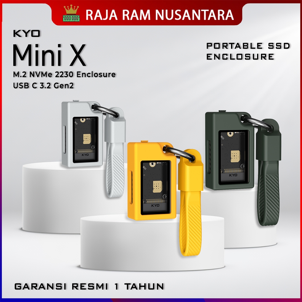 KYO Mini X 10Gbps Portable SSD Enclosure With Active Cooling Fan M.2 NVMe 2230 for iPhone Laptop PS5