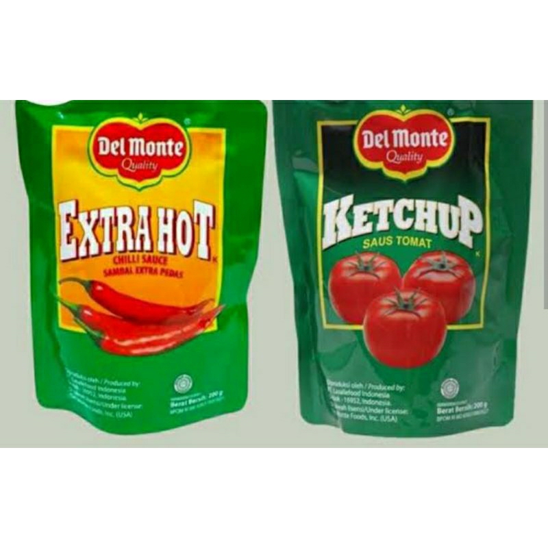 

Delmonte saos tomat dan saus sambal kemasan pouch 200 gram