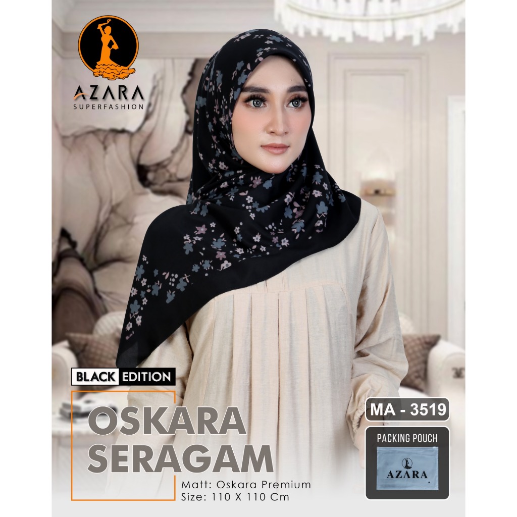 Oskara hitam voal free pouch bisa seragam motif 3