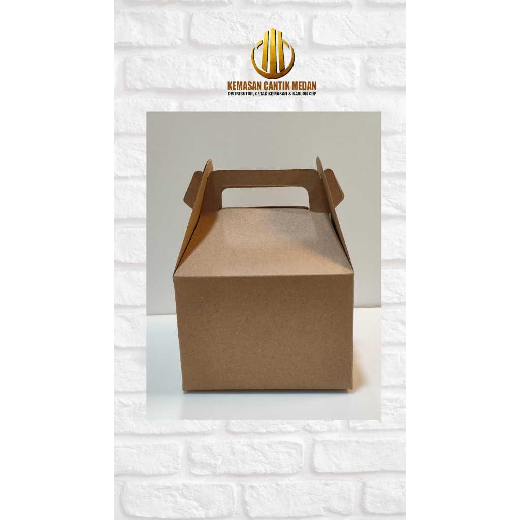 Gable Box Kraft /Dus Kue / Box Snack / Kotak Kue Coklat