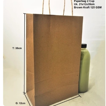 

(10pcs) Paperbag 2 cup Ukuran 21x12x35 cm, 125 GSM