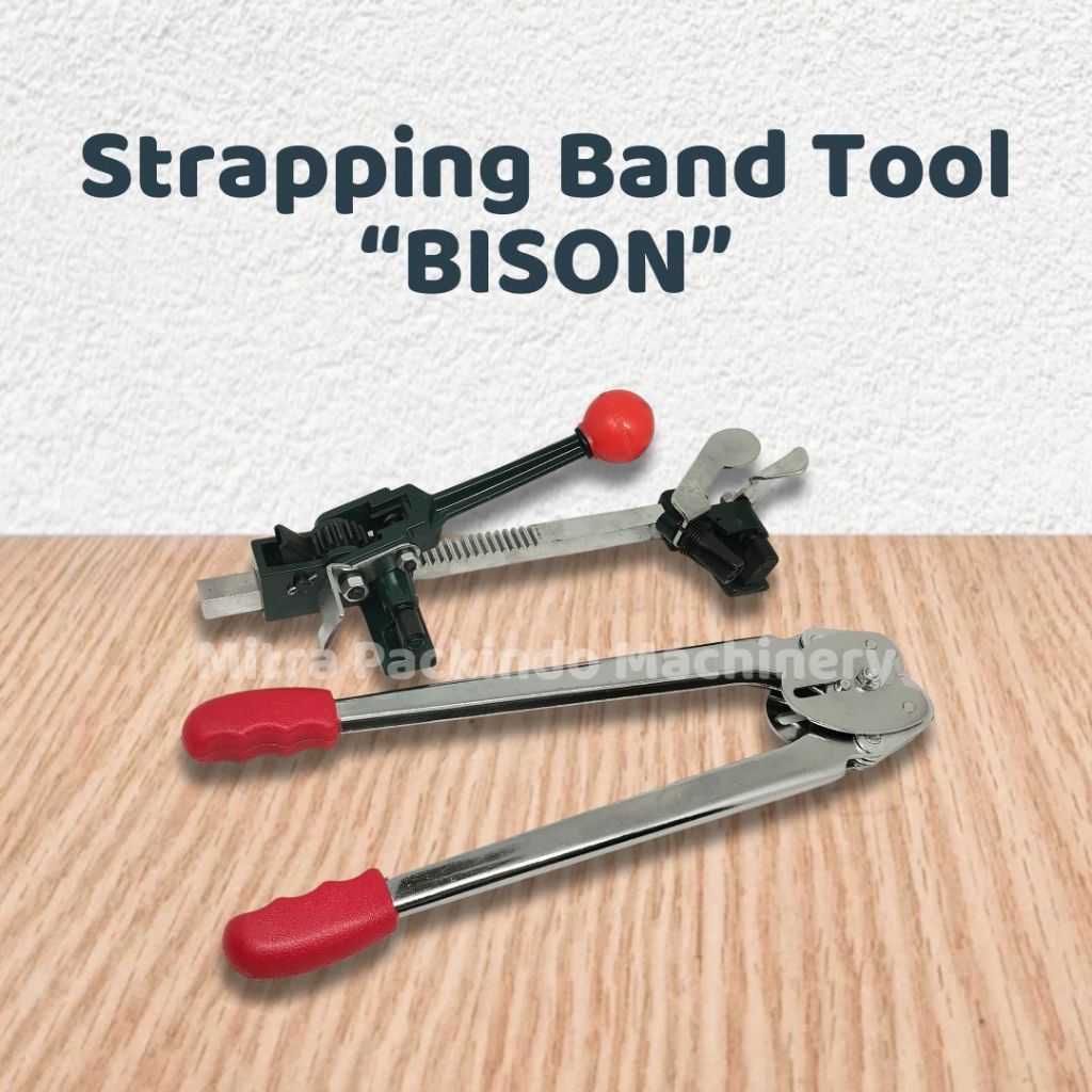 Strapping Band Tool BISON Alat Klem Packing Kardus Kayu Palet Alat Packer Straping
