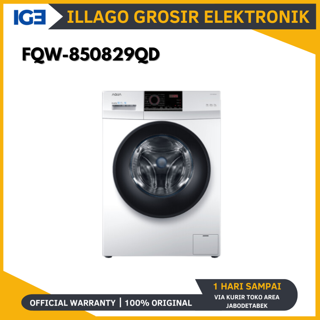 MESIN CUCI FRONT LOADING AQUA JAPAN FQW 850829QD FQW 850829QD 8,5 KG
