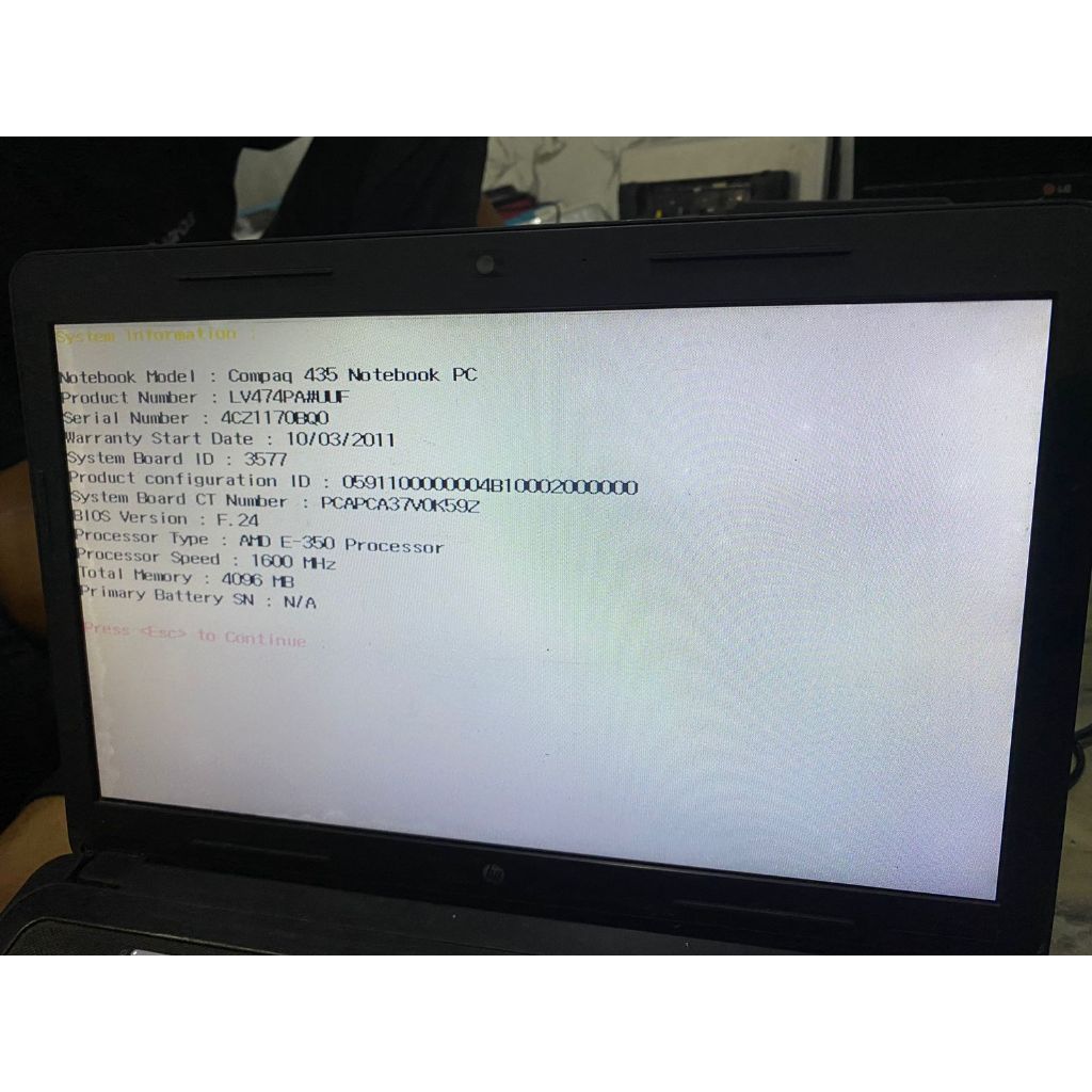 Casing Laptop Hp compaq 435 Casing + mesin + lcd normal