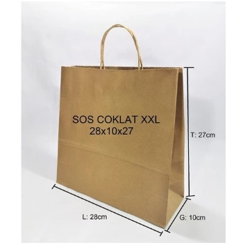 

(10pcs) Paperbag XXL Coklat Tali Ukuran 28x10x27cm