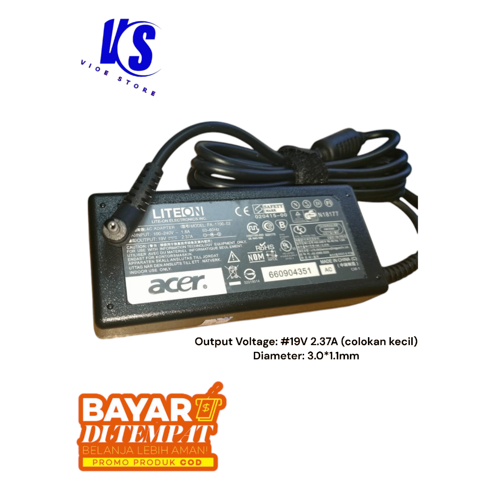 Charger Adaptor Cas Ori Acer Swift 3 SF314-54 SF314-52