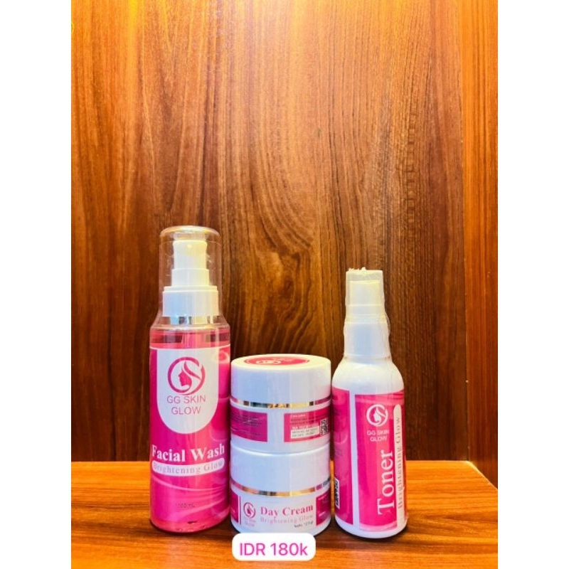 Skincare paket wajah GG Glow pink (1 PAKET GRATIS PARFUM) Paket FLEK,ACNE,GLOW