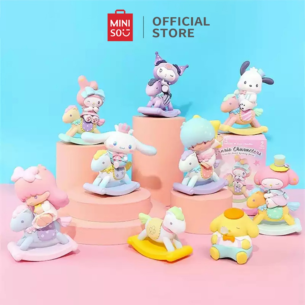 MINISO Official Kotak Buta Blind Box Figure Model Action Figure Model Figur Seri Kuda Goyang Hati Ke