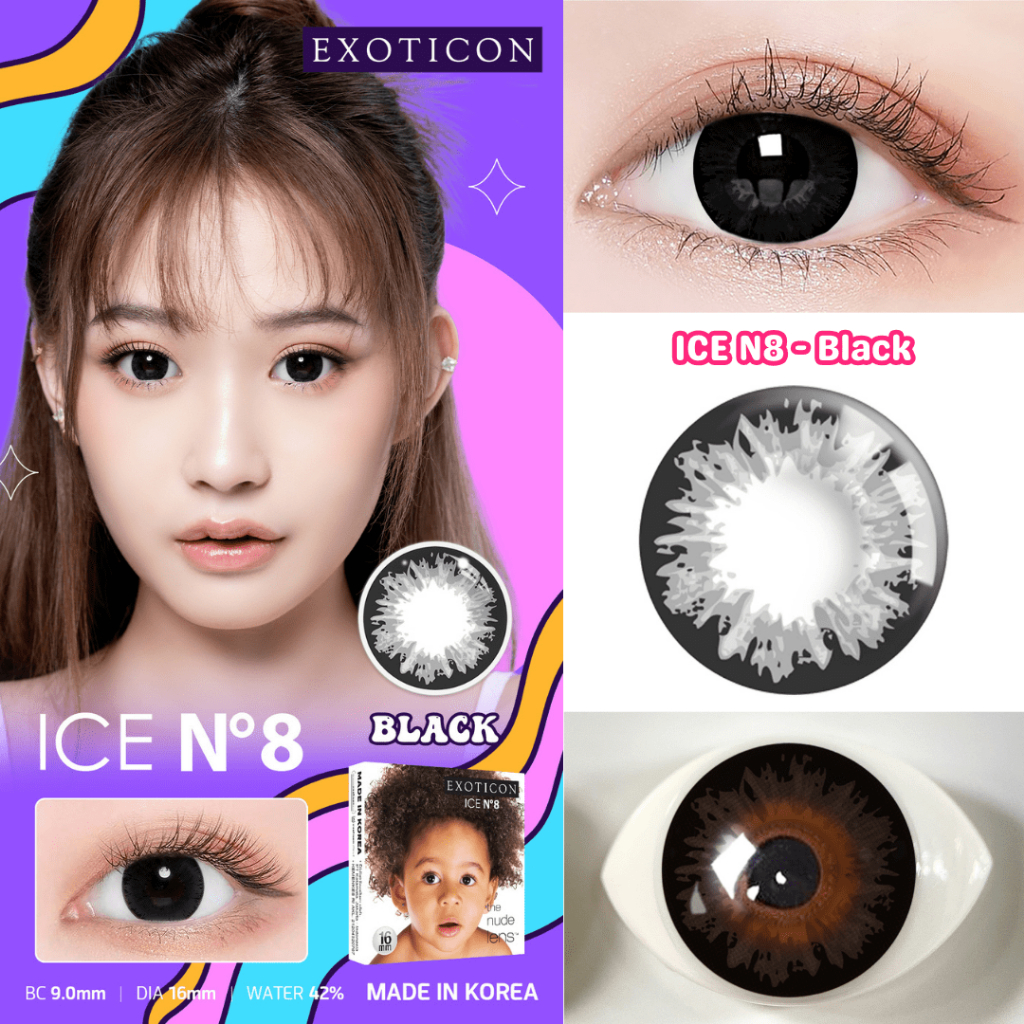 Exoticon Softlens - Ice N8 (Grey Hazel Black)
