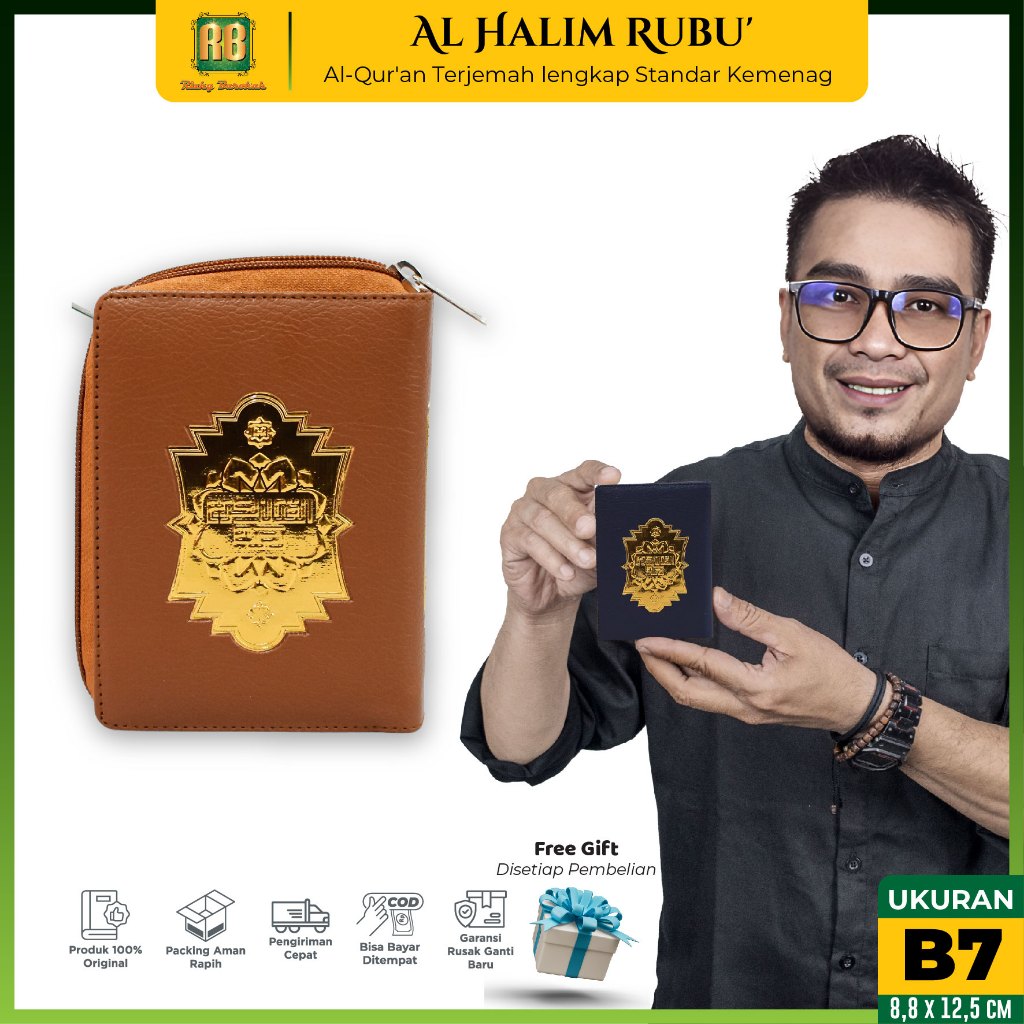 Al Quran Saku Pocket Terjemah Al Halim Rubu' B7 HVS Resleting Alquran Terjemahan Ukuran Mini Pocket 