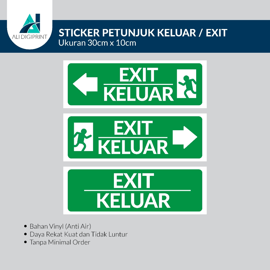 

Stiker Exit / Sticker Jalur Exit / Stiker Keluar / Sticker Jalur Keluar / Sticker Emergency