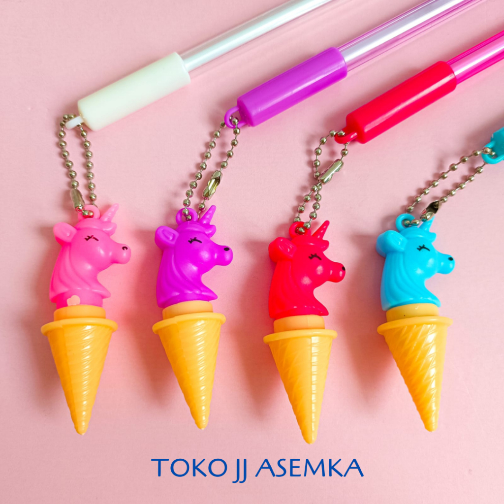 

PULPEN MURAH GANTUNGAN ES KRIM UNICORN RAINBOW ICE CREAM PEN PENA BOLPOIN BOLPEN ATK GROSIR COD
