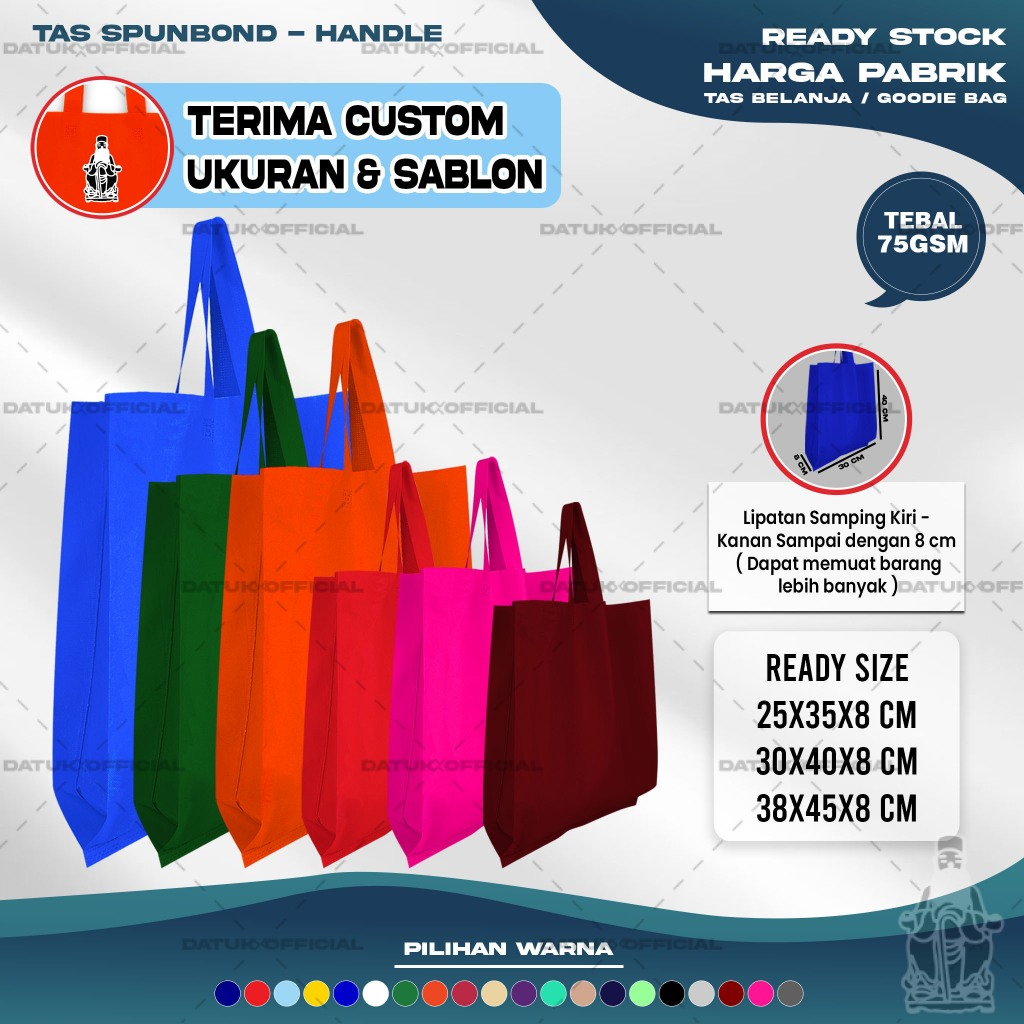 

Goodie Bag Tas Belanja Spunbond Goody Spoundbond Handle Polos Custom