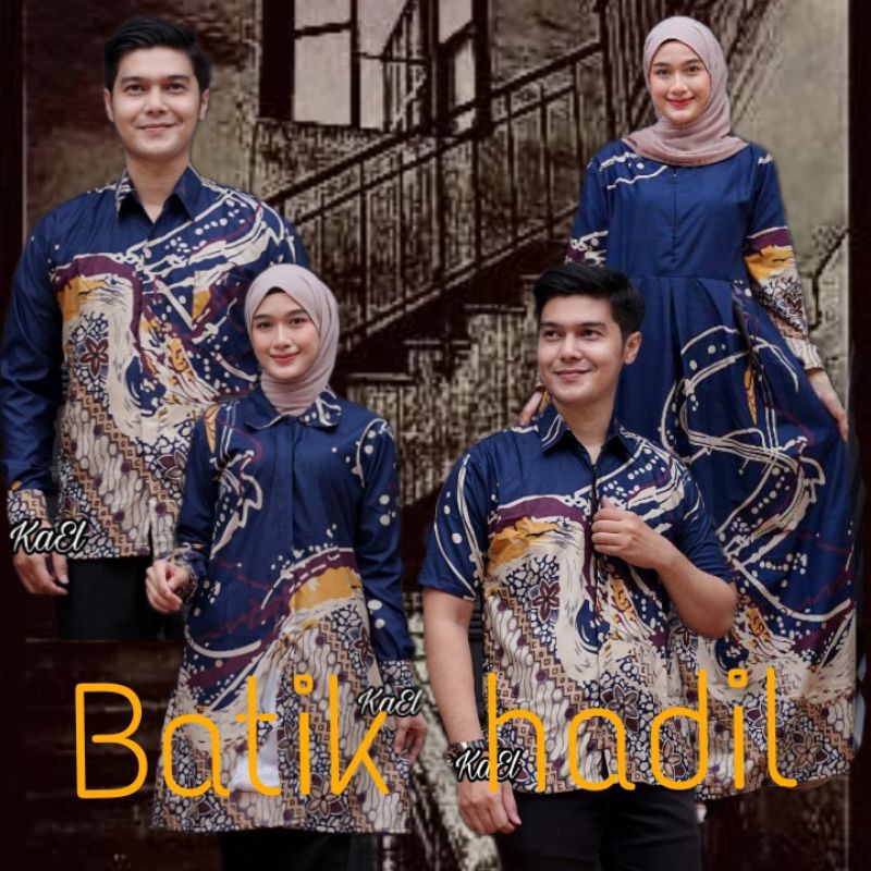 Abstrak Navy | Baju Batik Couple Pasangan Size M L XL XXL