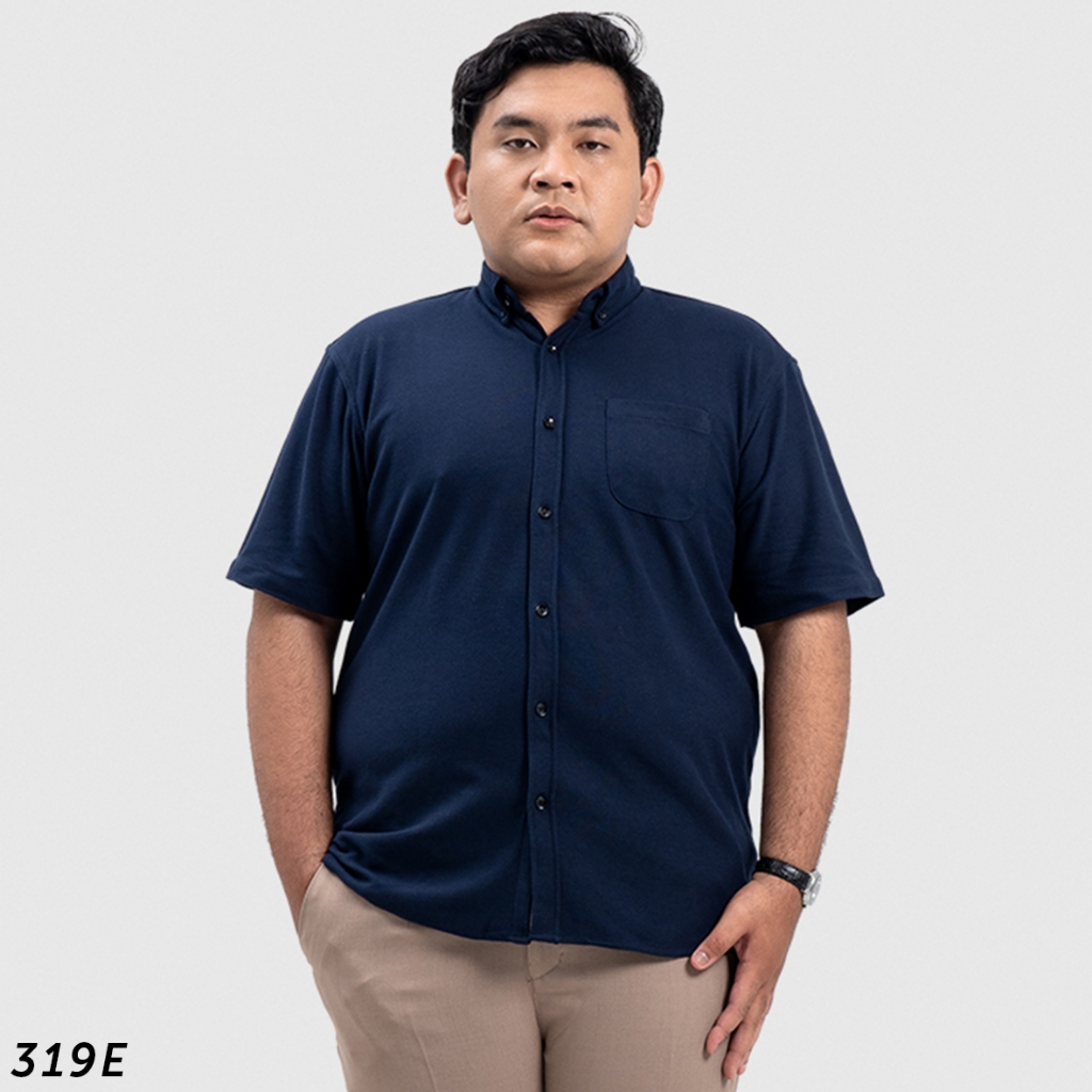 HSRM - Pique Basic Shirt Big Size Short Sleeves Navy
