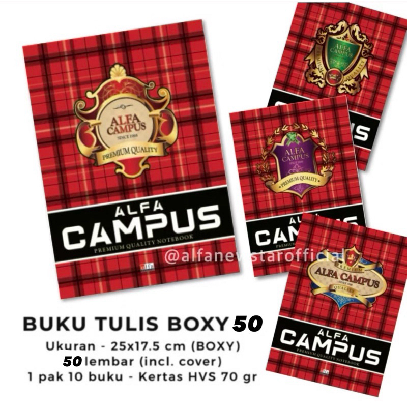 

Buku Tulis BM Boxy 50 CAMPUS Alfa Premium