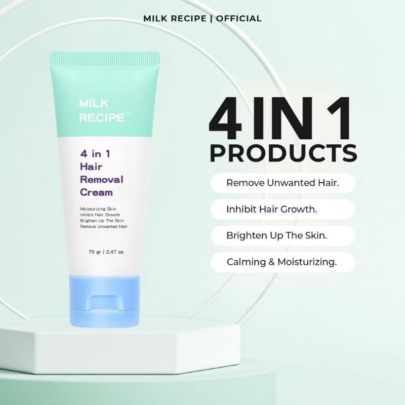 MILK RECIPE Milk Recipe - Milk Recipe 4 in 1 Hair Removal Cream - Penghilang Bulu - Hair Removal Cre