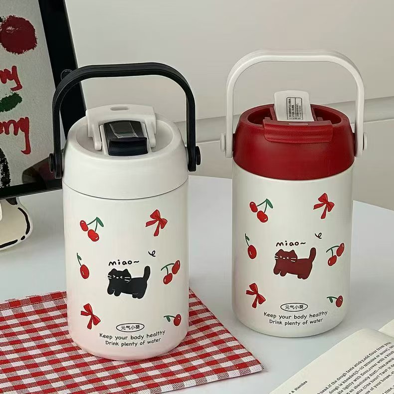 XCRJ-246 Botol Minum Anak Stainless 500ml Anti Tumpah Motif Lucu/Tumblr Tumbler Tahan Panas