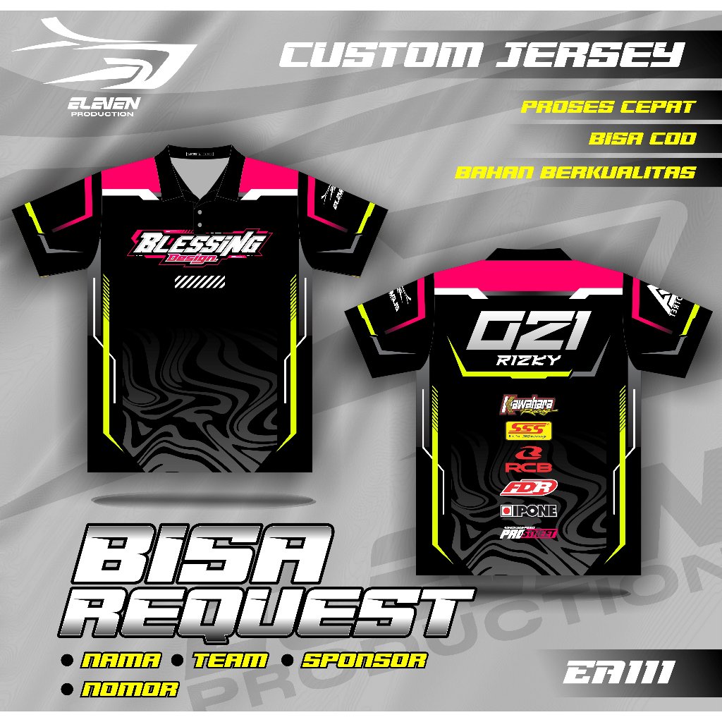 JERSEY RACING kaos baju balap racing custom full printing jersey balap jersey bisa ubah nama nomor j