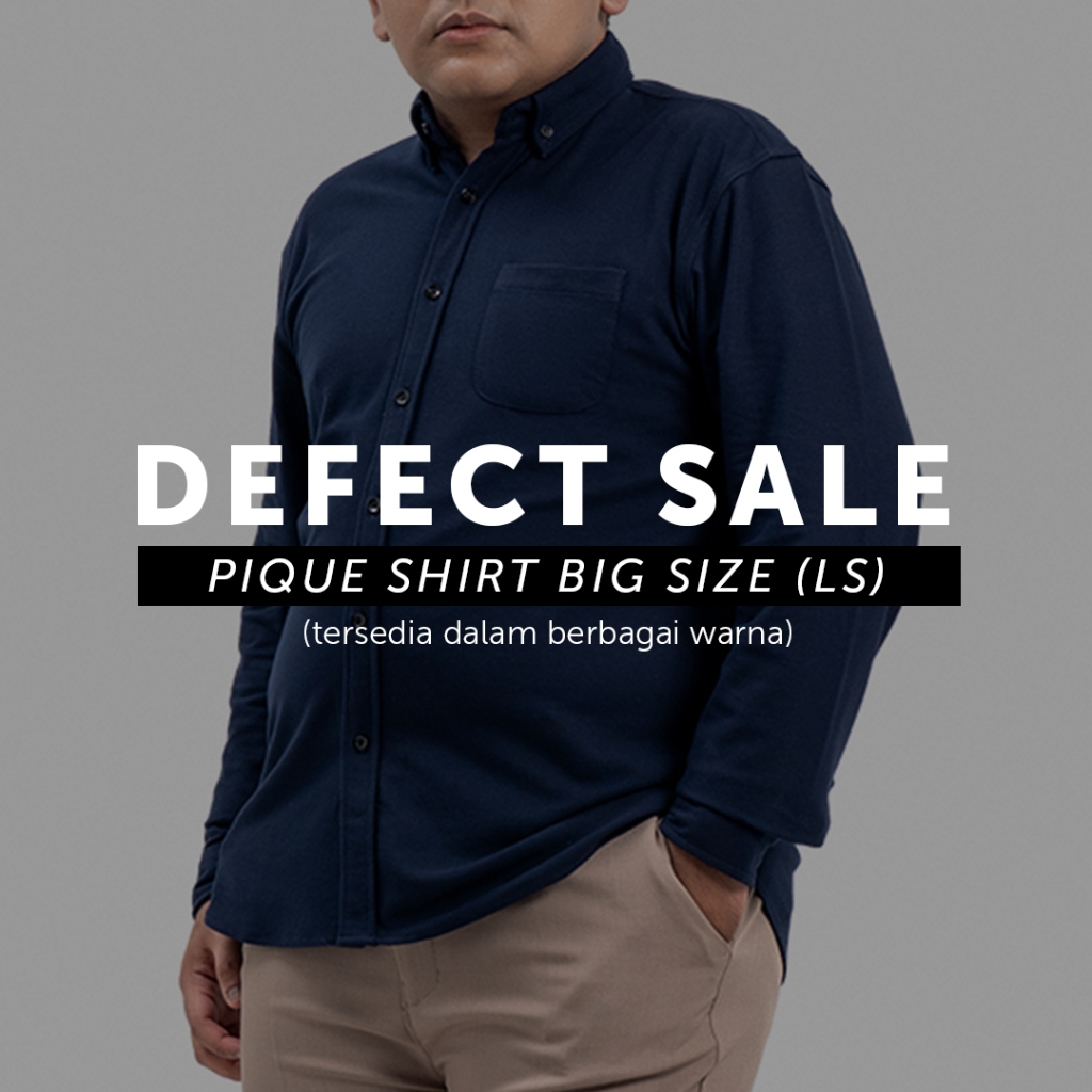 HSRM - DEFECT SALE Pique Shirt Basic Big Size Long Sleeves