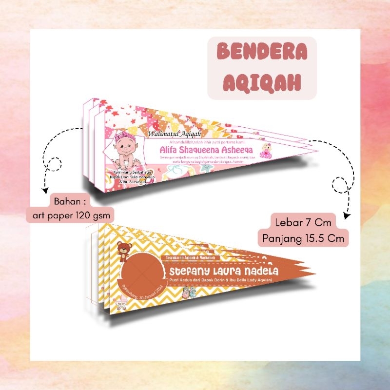 Bendera aqiqah bendera marhabah / bendera syukuran custom