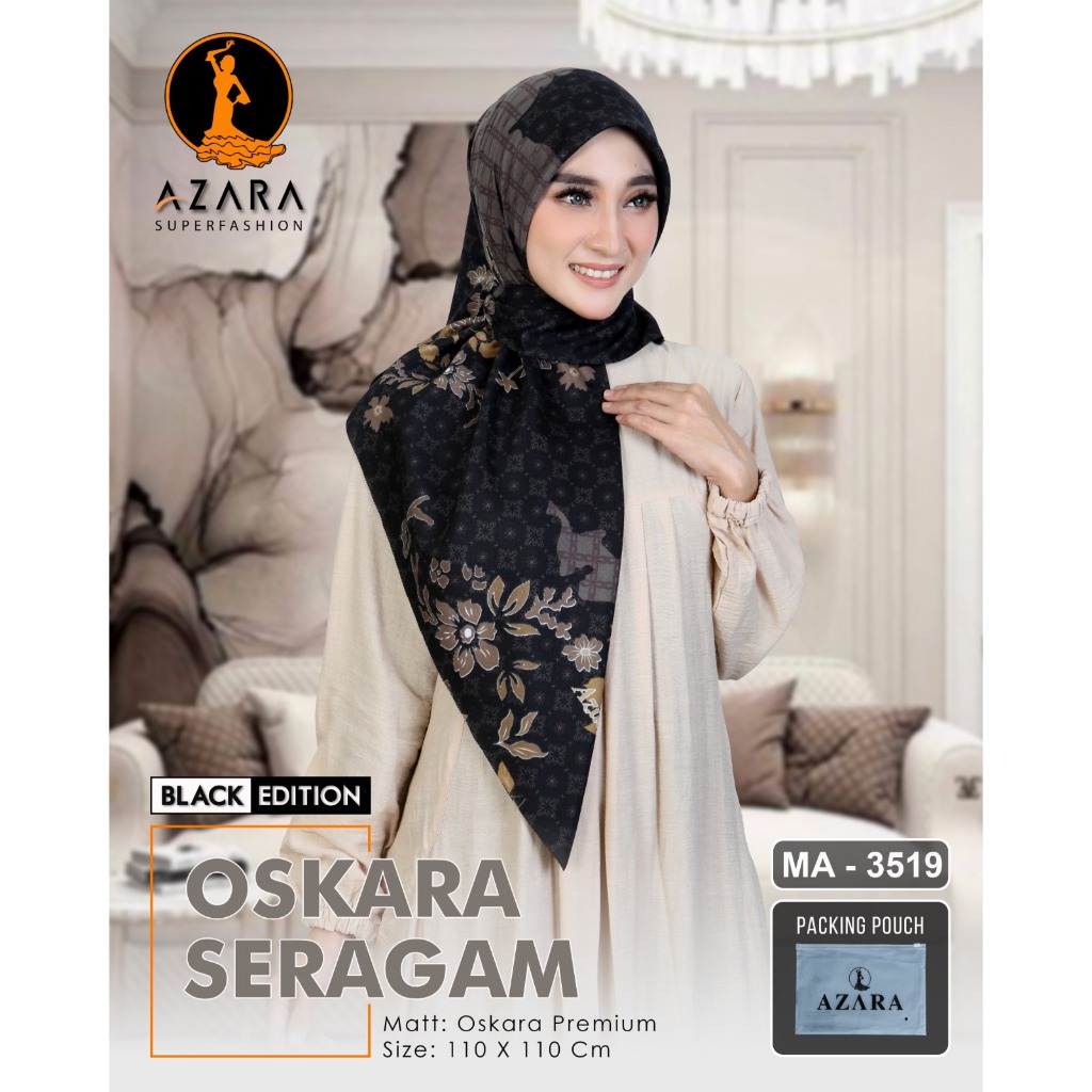 Oskara hitam voal free pouch bisa seragam motif 10