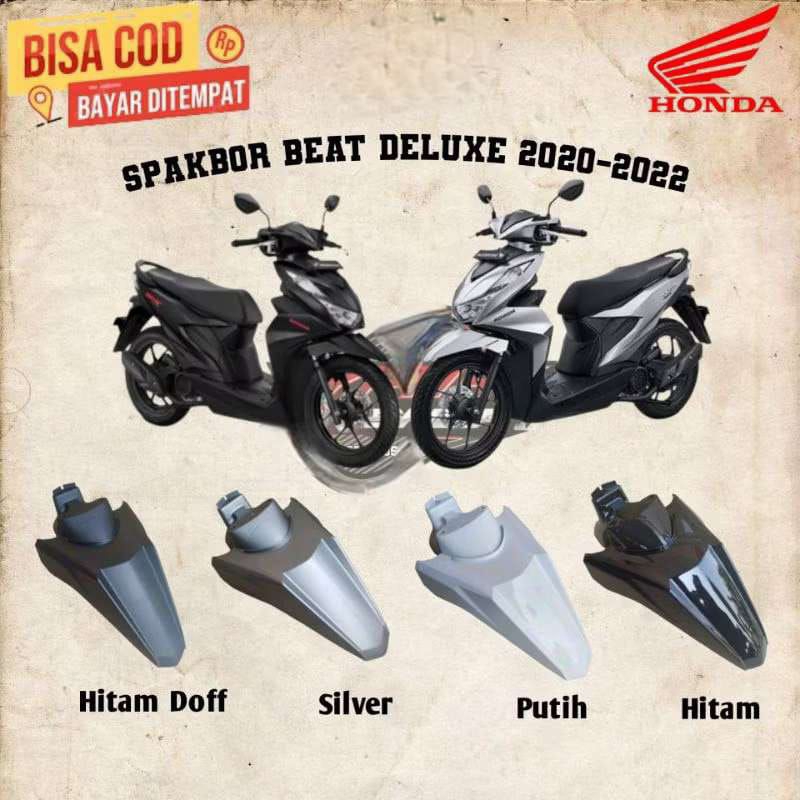 spakbor slebor depan honda beat deluxe 2020 2021 2022 warna hitam putih silver