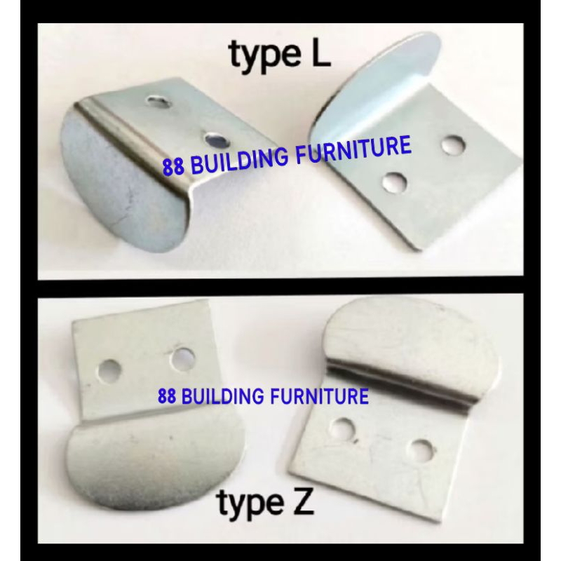 PLAT KLEM JEPIT KACA CERMIN MODEL L S Z / KLEM PENJEPIT TAHANAN PENAHAN MEJA LEMARI KACA KAYU BESI T